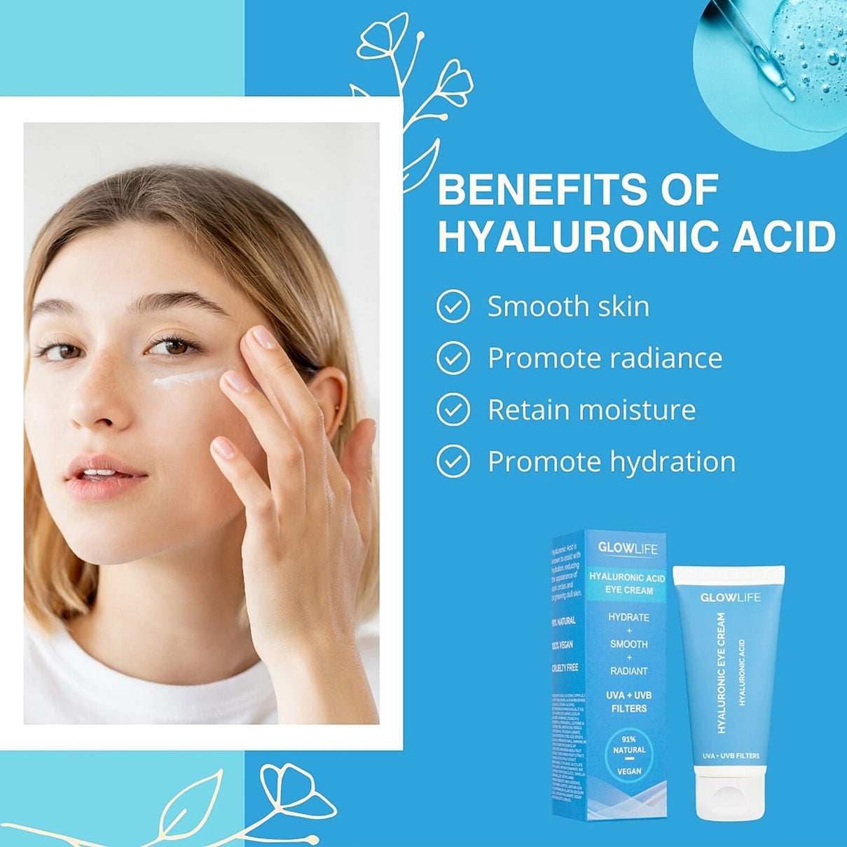 Glowlife Hyaluronic Acid Eye Cream 30ml 7675672 2