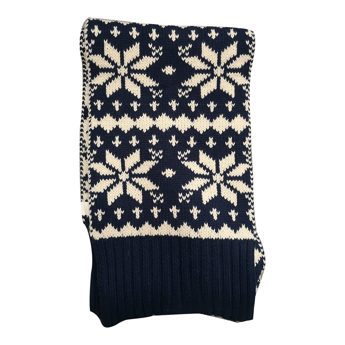 Fairisle Reversible Knit Scarf (Size 144x20 Cm) - Navy - Cream 7264327 0