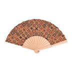 Set of 2- Multicolour Floral Design Soft Wood Folding Hand Fans Or Wall Art (23cm)