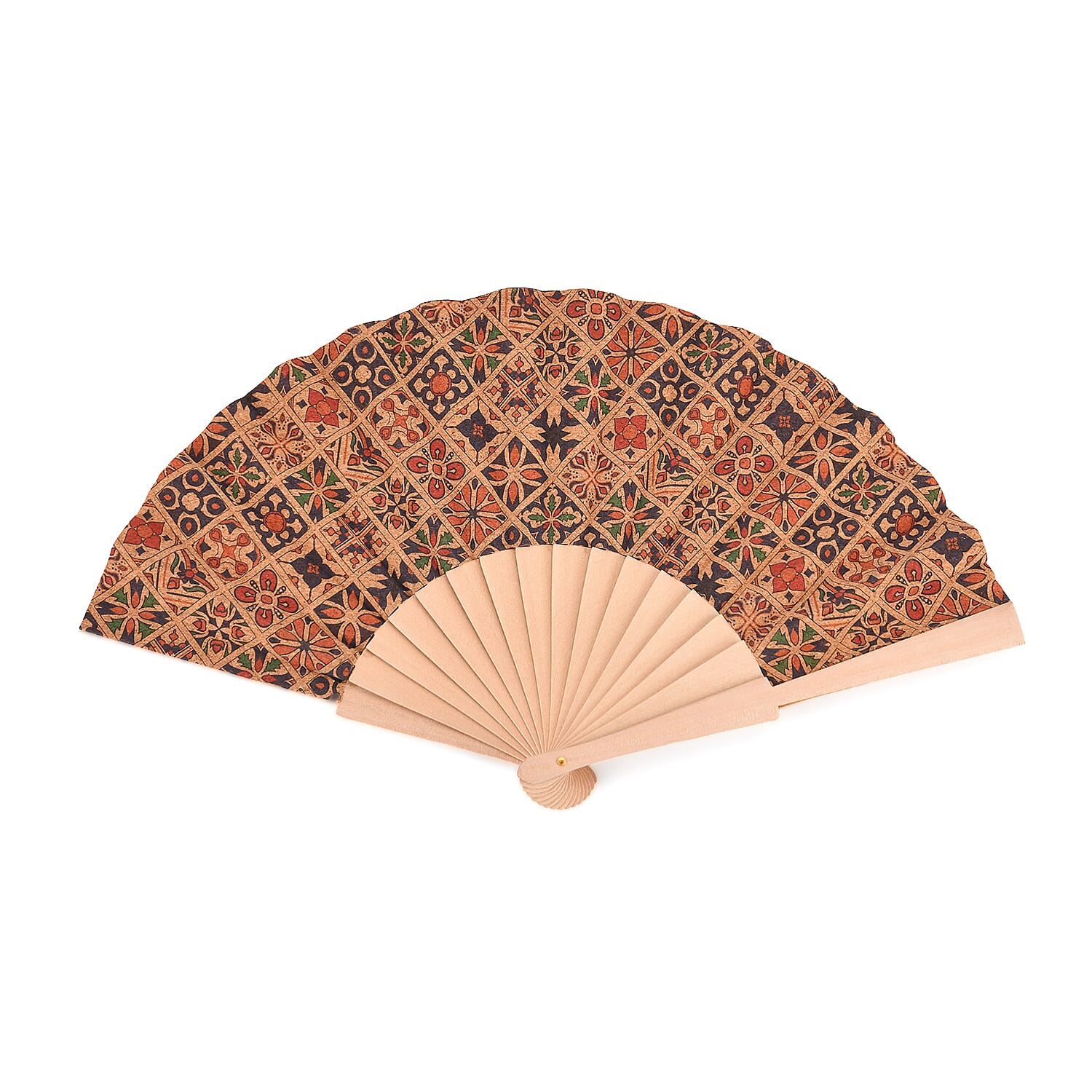 Set of 2- Multicolour Floral Design Soft Wood Folding Hand Fans Or Wall Art (23cm) 8085407 3