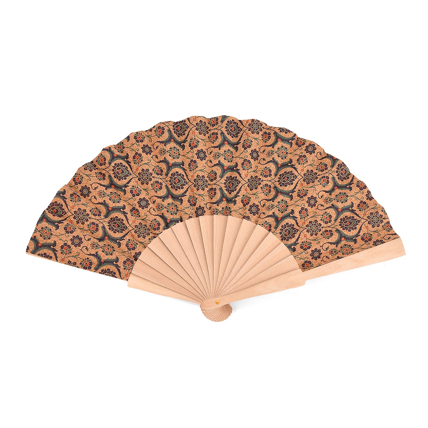 Set of 2- Multicolour Floral Design Soft Wood Folding Hand Fans Or Wall Art (23cm) 8085407 5