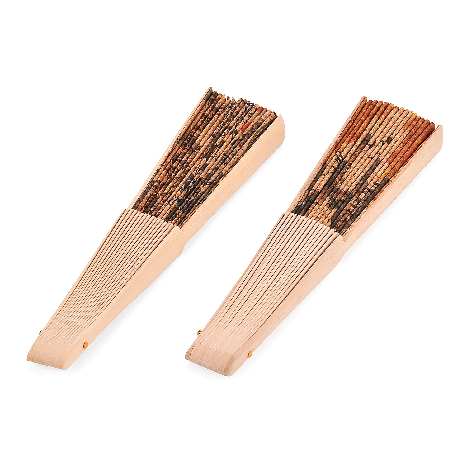 Set of 2- London Bridge &amp; Big Ben Design Soft Wood Folding Hand Fans Or Wall Art (23cm) 8085409 2
