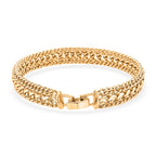 Woven Triple Curb Link Chain Bracelet (Size - 7.5)