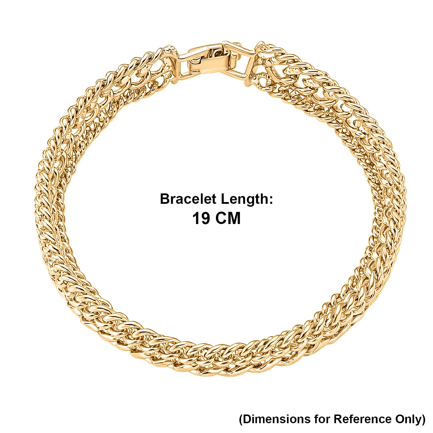 Woven Triple Curb Link Chain Bracelet (Size - 7.5) 8273038 5