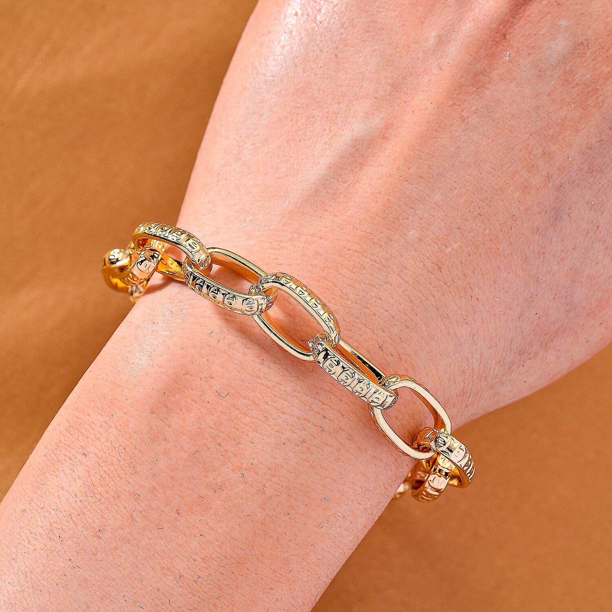 Paperclip Bracelet (Size - 7.5 - 2 Inch Ext) in Yellow Gold Plated 8282947 3