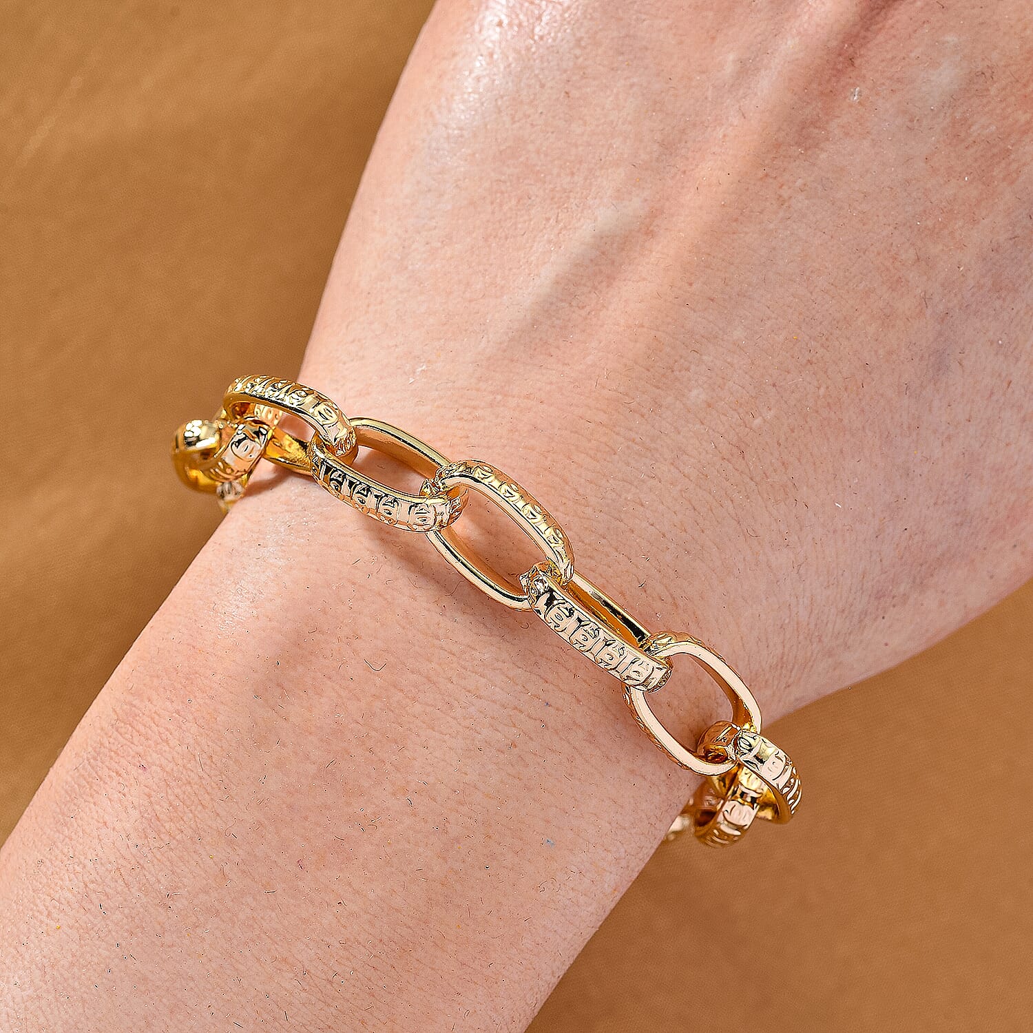 Paperclip Bracelet (Size - 7.5 - 2 Inch Ext) in Yellow Gold Plated 8282947 3