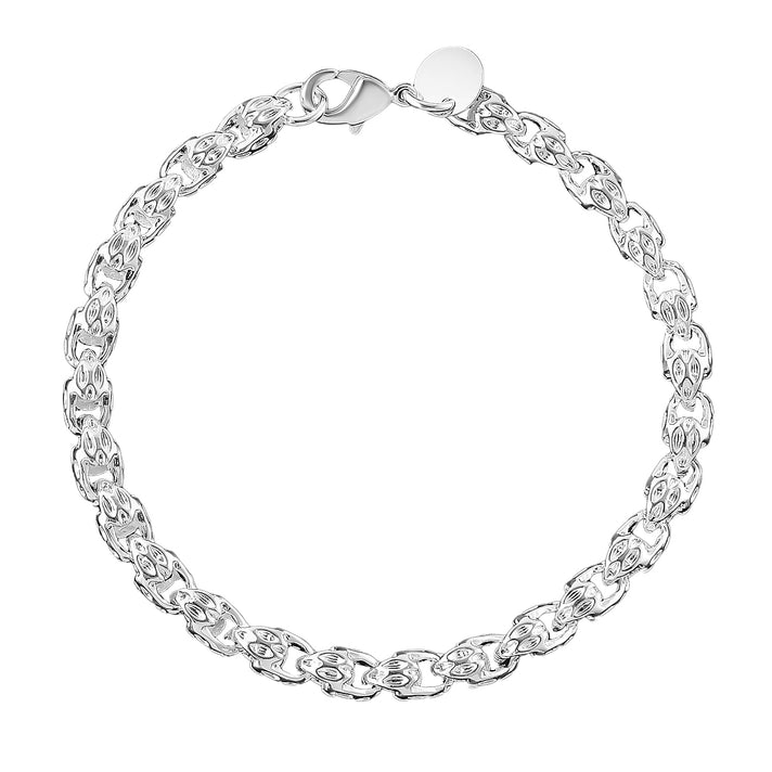 Designer Inspired Link Chain Bracelet (Size - 7.5) with Lobster Clasp in Silver Tone V32624982 1