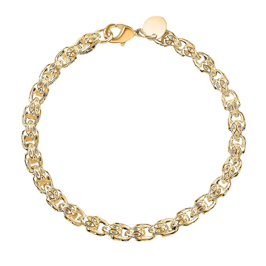 Rope Link Chain Bracelet (Size - 7.5) in Yellow Gold Tone