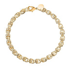 Rope Link Chain Bracelet (Size - 7.5) in Yellow Gold Tone