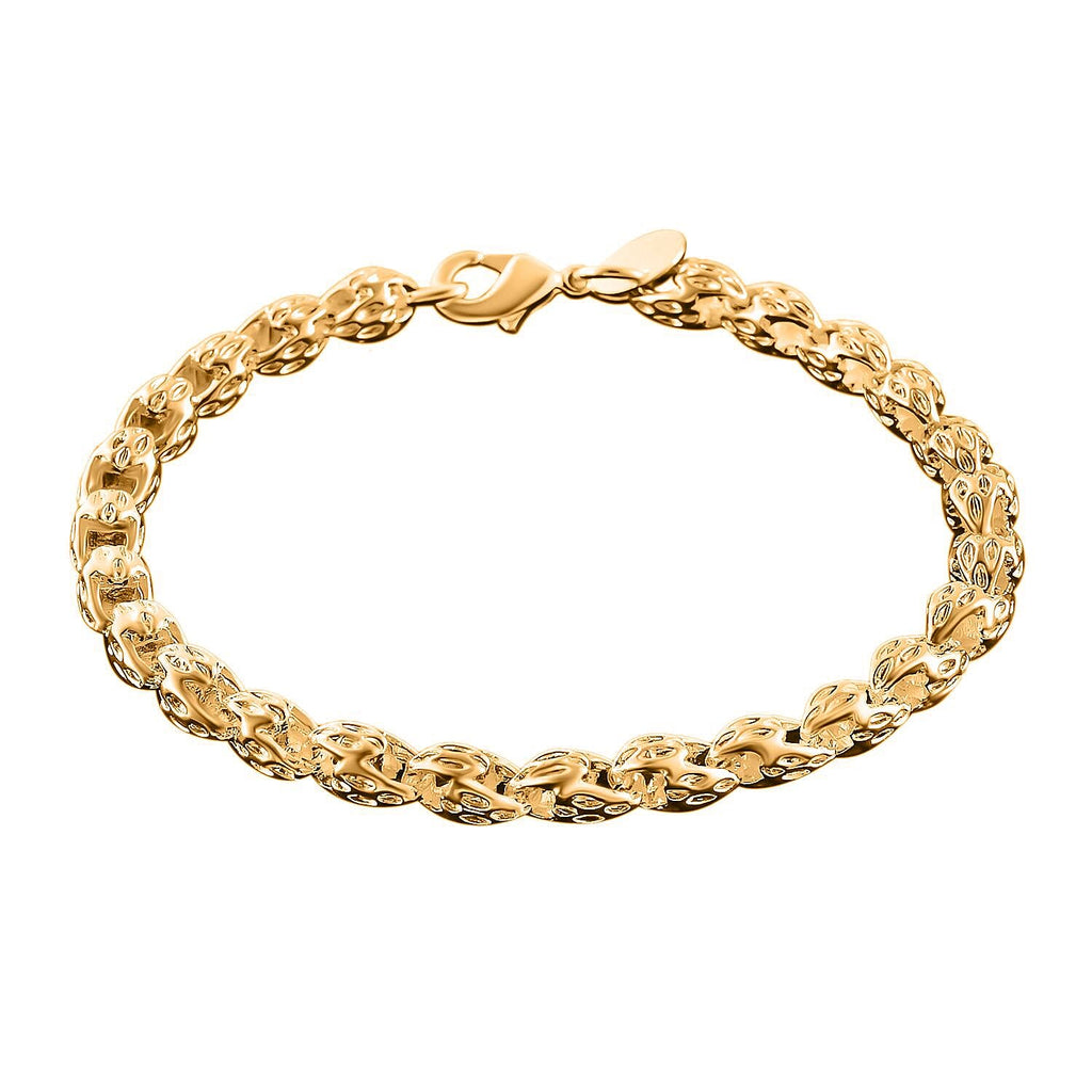 Rope Link Chain Bracelet (Size - 7.5) in Yellow Gold Tone