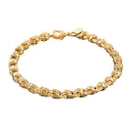 Rope Link Chain Bracelet (Size - 7.5) in Yellow Gold Tone