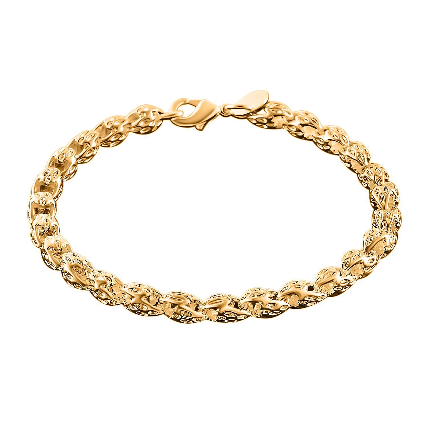 Designer Inspired Link Chain Bracelet (Size - 7.5) with Lobster Clasp in Yellow Gold Tone 8312840 4
