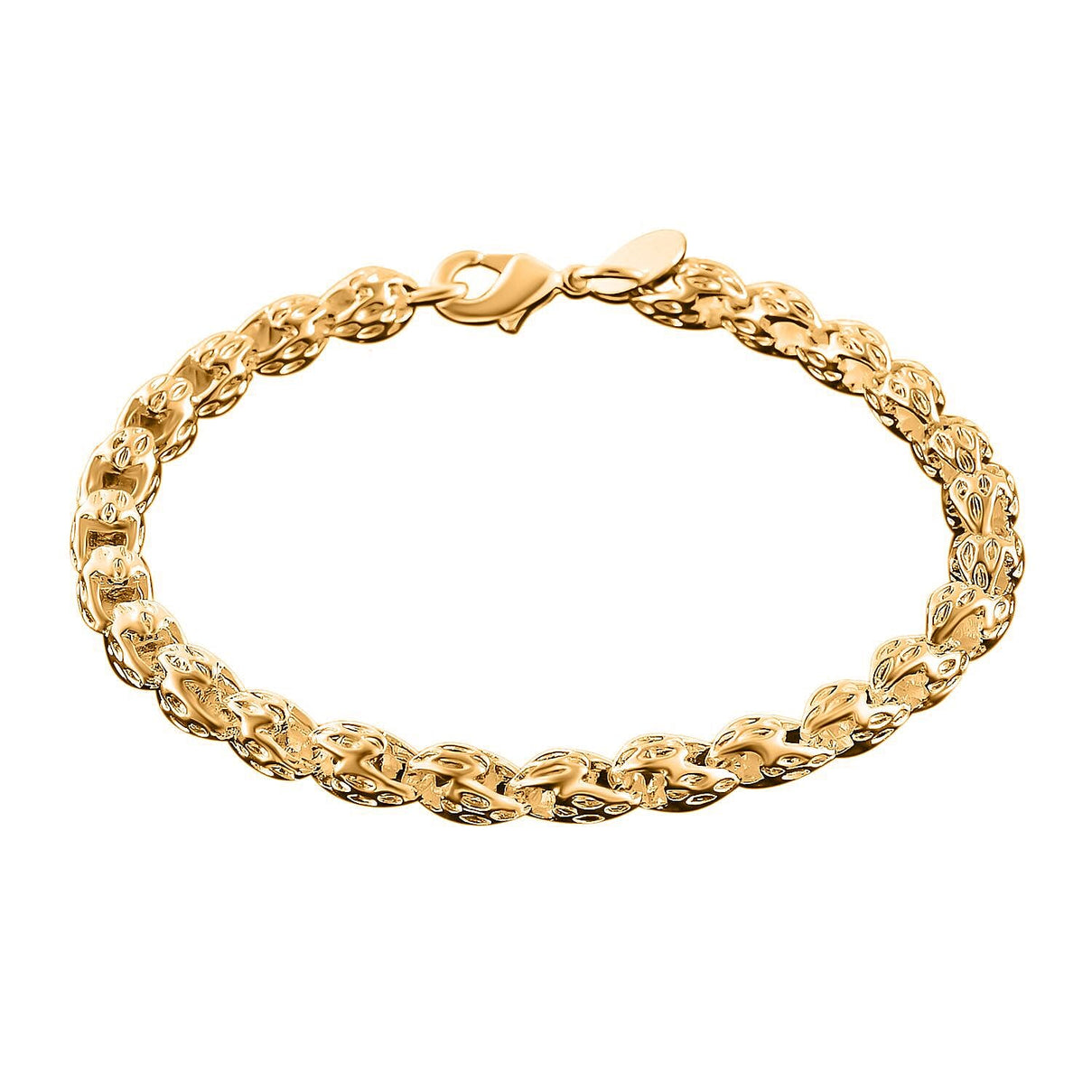 Designer Inspired Link Chain Bracelet (Size - 7.5) with Lobster Clasp in Yellow Gold Tone V32350880 4