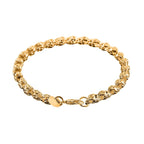 Rope Link Chain Bracelet (Size - 7.5) in Yellow Gold Tone