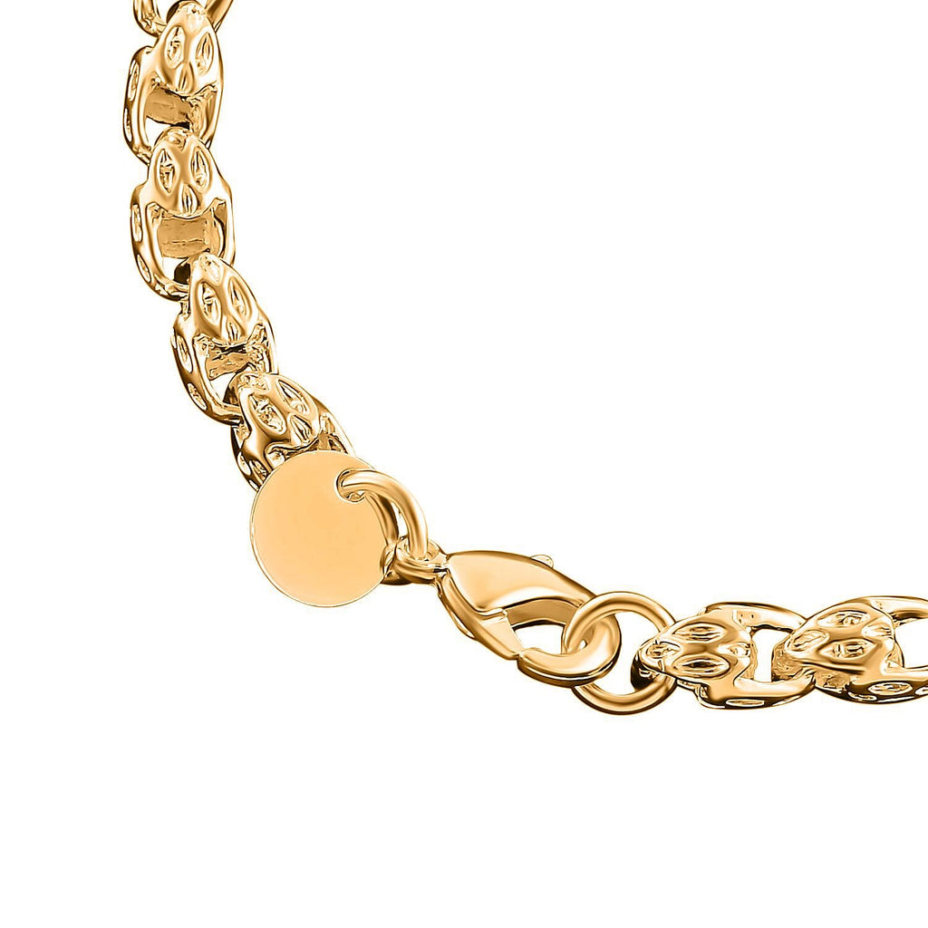Rope Link Chain Bracelet (Size - 7.5) in Yellow Gold Tone