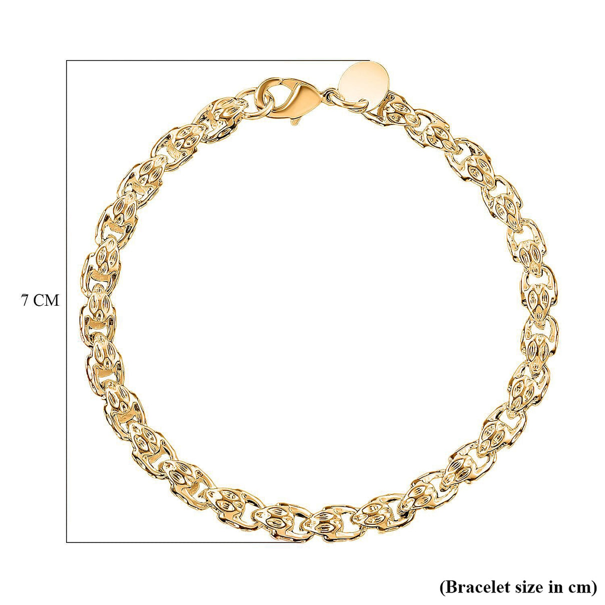 Designer Inspired Link Chain Bracelet (Size - 7.5) with Lobster Clasp in Yellow Gold Tone 8312840 7