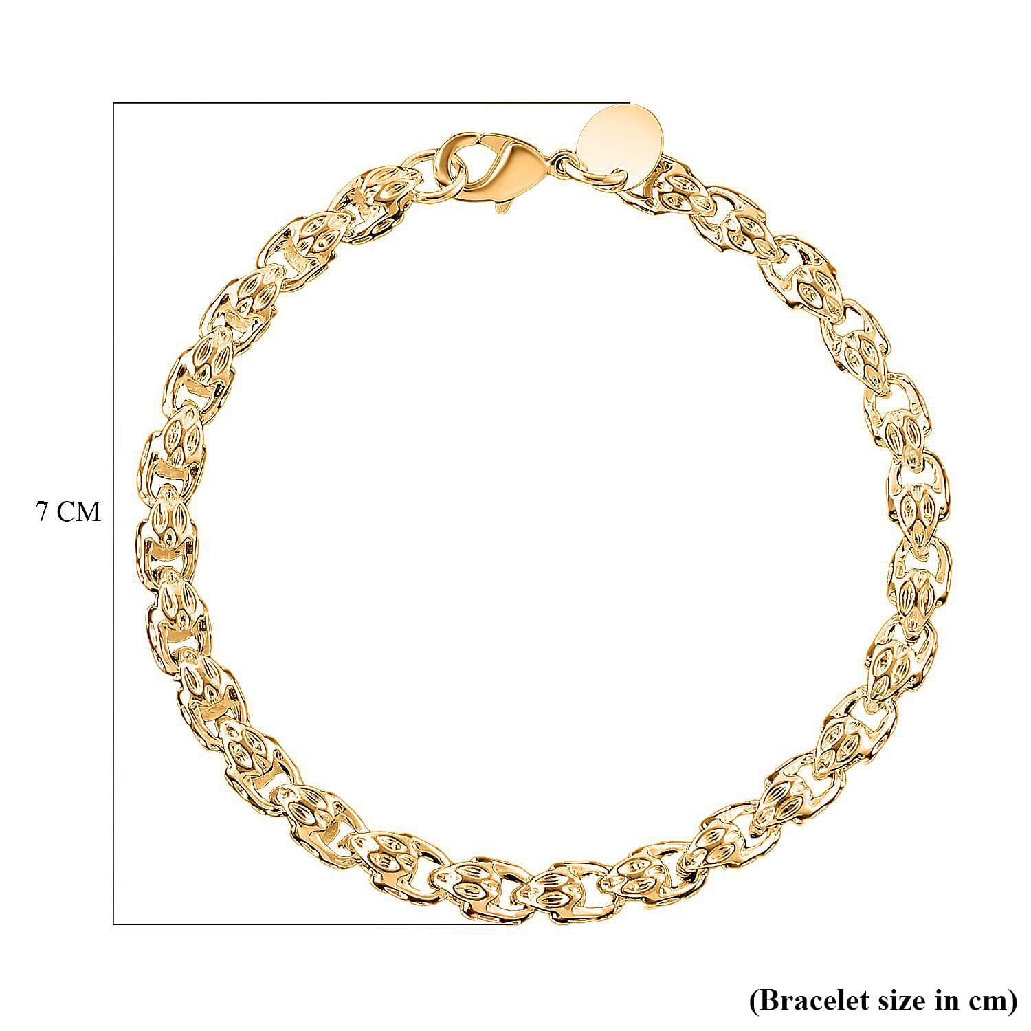 Designer Inspired Link Chain Bracelet (Size - 7.5) with Lobster Clasp in Yellow Gold Tone 8312840 7