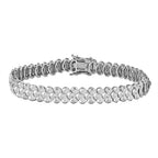 Fancy Bracelet With Lock Box In White Tone (Size - 7.5)