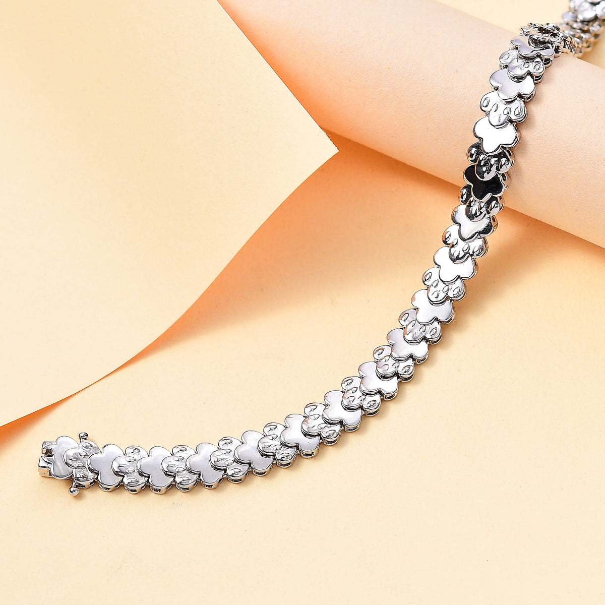 Bracelet With Lock Box in White Tone (Size - 7) 7886228 1