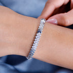 Fancy Bracelet With Lock Box In White Tone (Size - 7.5)