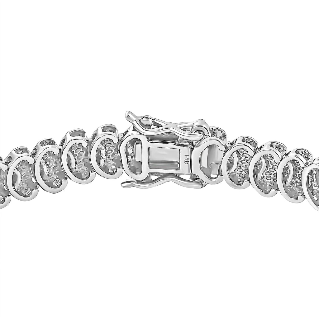 Fancy Bracelet With Lock Box In White Tone (Size - 7.5)
