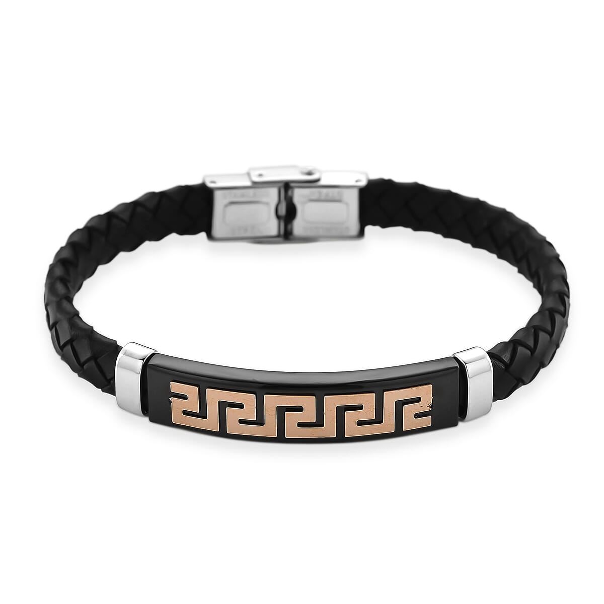 Leather Bracelet (Size - 8) in Tri Colour Tone 8250158 3