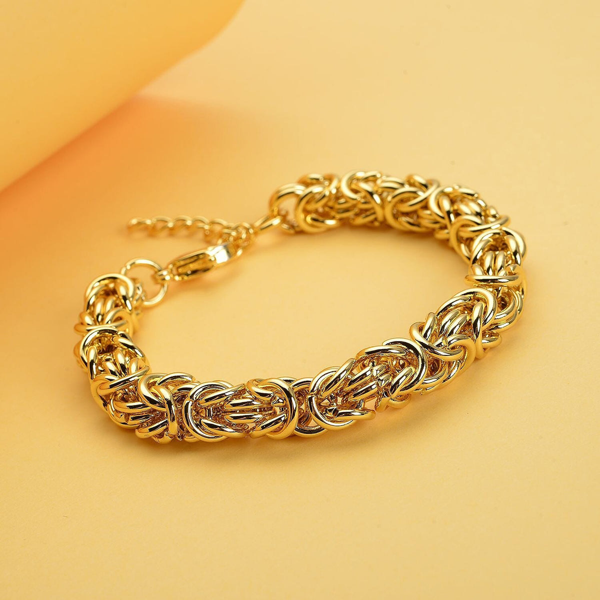 Byzantine Link Bracelet (Size 8) in Yellow Gold Plated 8308594 2