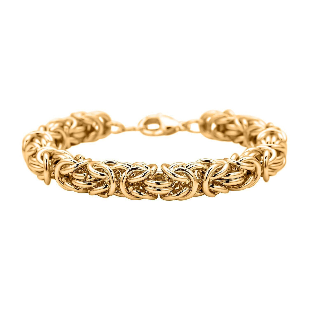 Byzantine Link Bracelet (Size 8) in Yellow Gold Plated 8308594 4