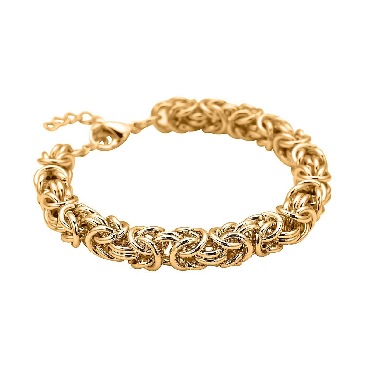 Byzantine Link Bracelet (Size 8) in Yellow Gold Plated 8308594 5