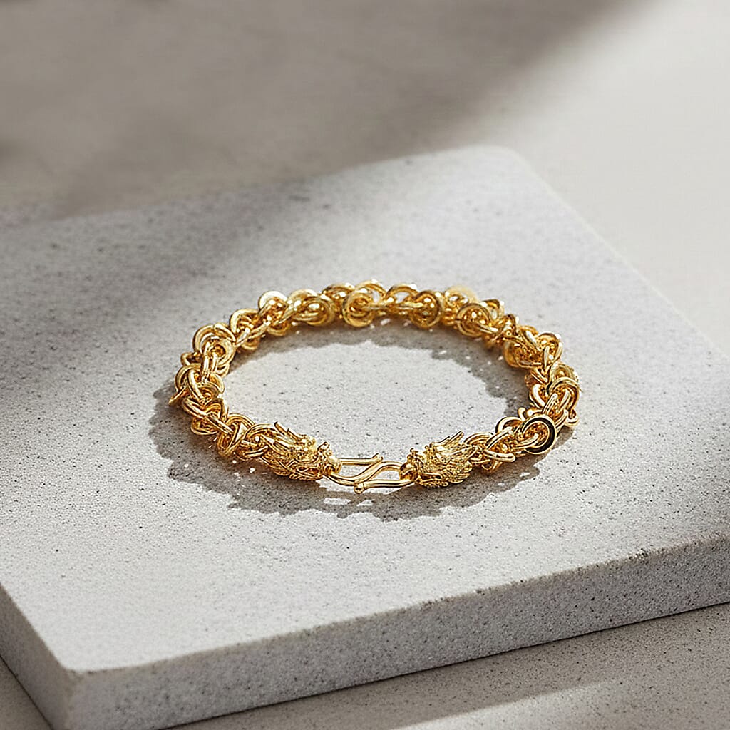 Designer Inspired - Double Dragon Head Bracelet (Size - 8) V32513863 2