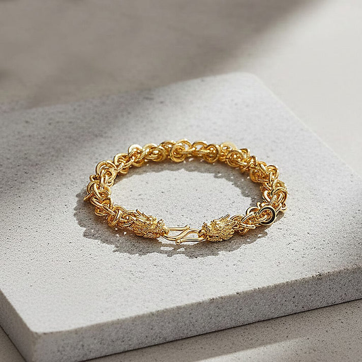 Designer Inspired - Double Dragon Head Bracelet (Size - 8) 8363355 2