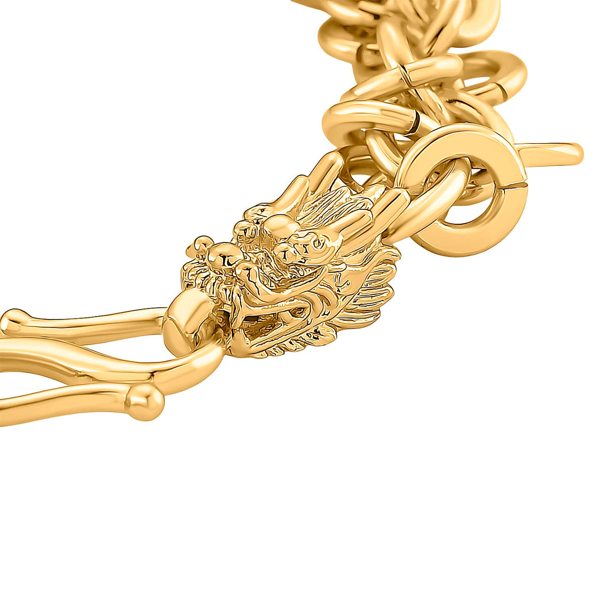 Designer Inspired - Double Dragon Head Bracelet (Size - 8) V32513863 5