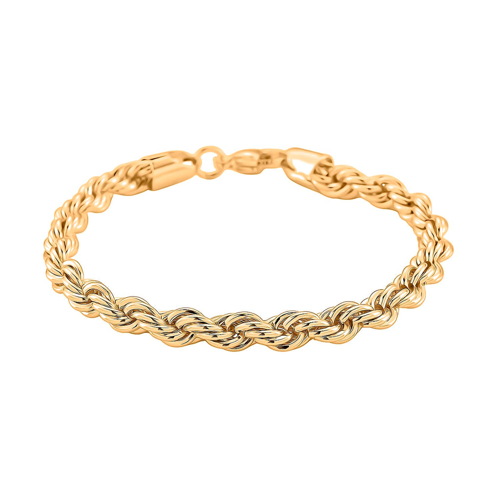 Rope  Bracelet (Size - 8) in Yellow Gold Tone