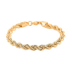 Rope  Bracelet (Size - 8) in Yellow Gold Tone