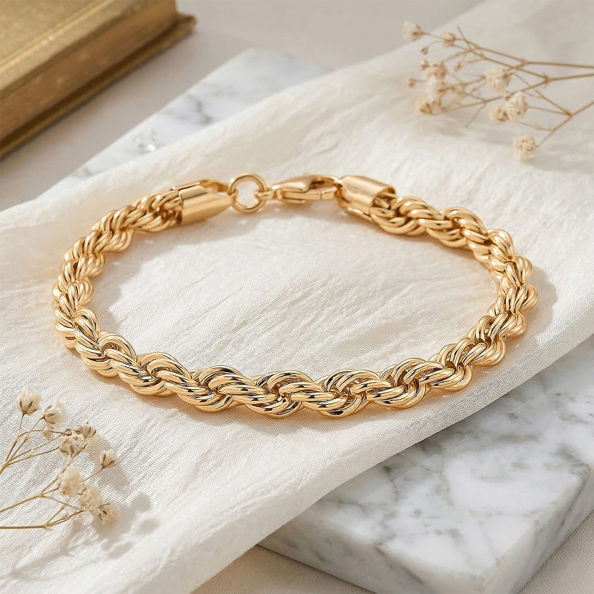 Rope  Bracelet (Size - 8) in Yellow Gold Tone 8477843 3