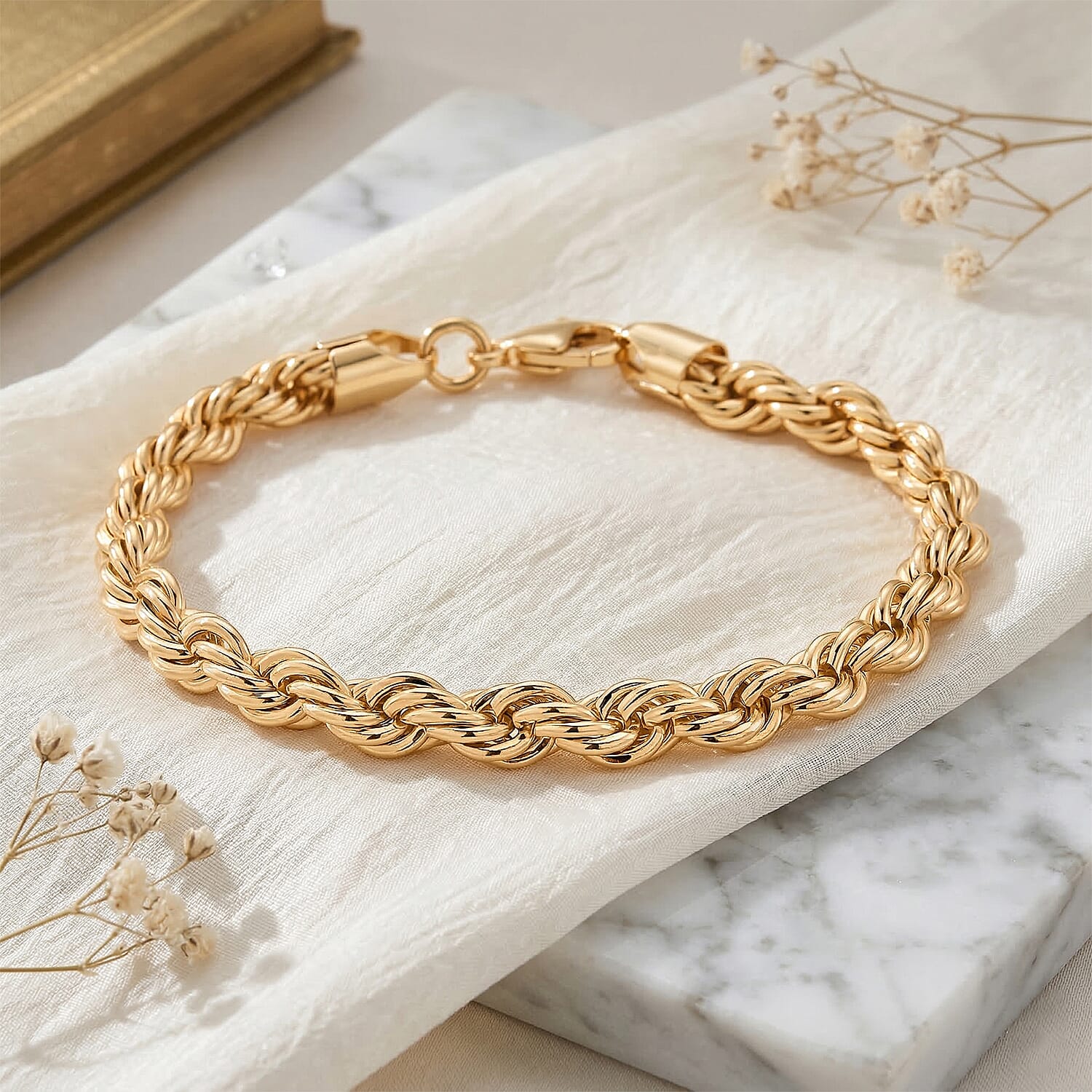 Rope  Bracelet (Size - 8) in Yellow Gold Tone 8477843 3