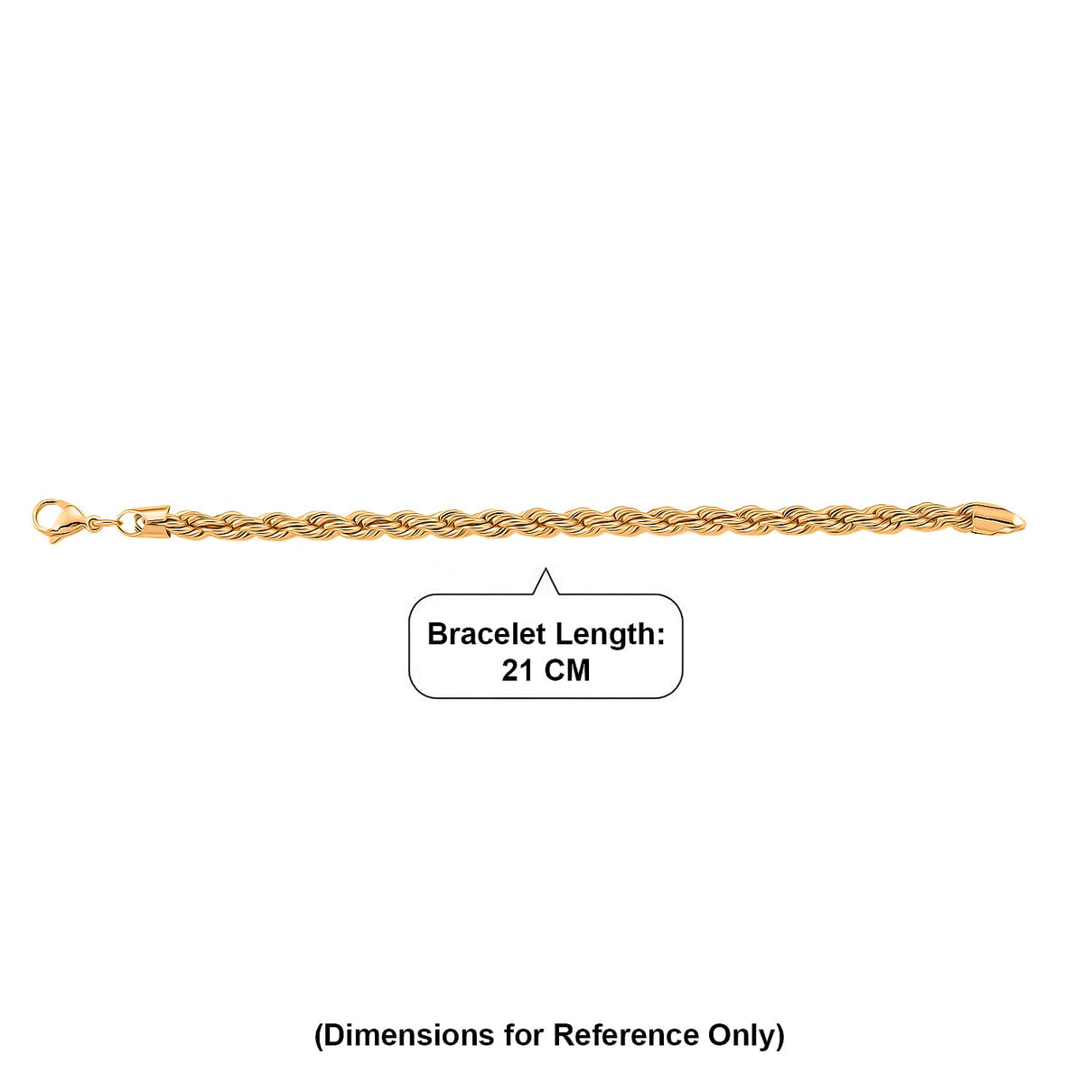 Rope  Bracelet (Size - 8) in Yellow Gold Tone 8477843 5
