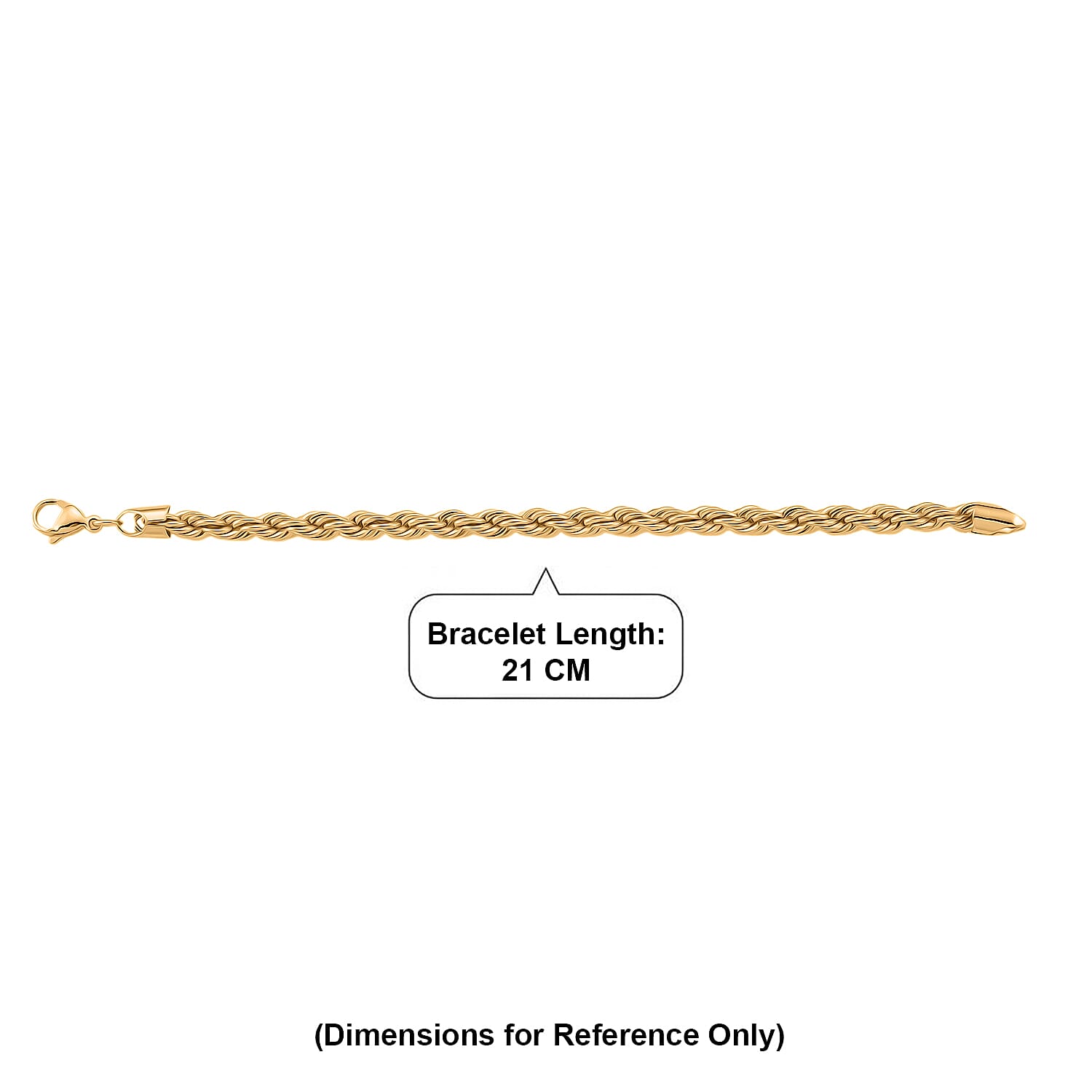 Rope  Bracelet (Size - 8) in Yellow Gold Tone 8477843 5