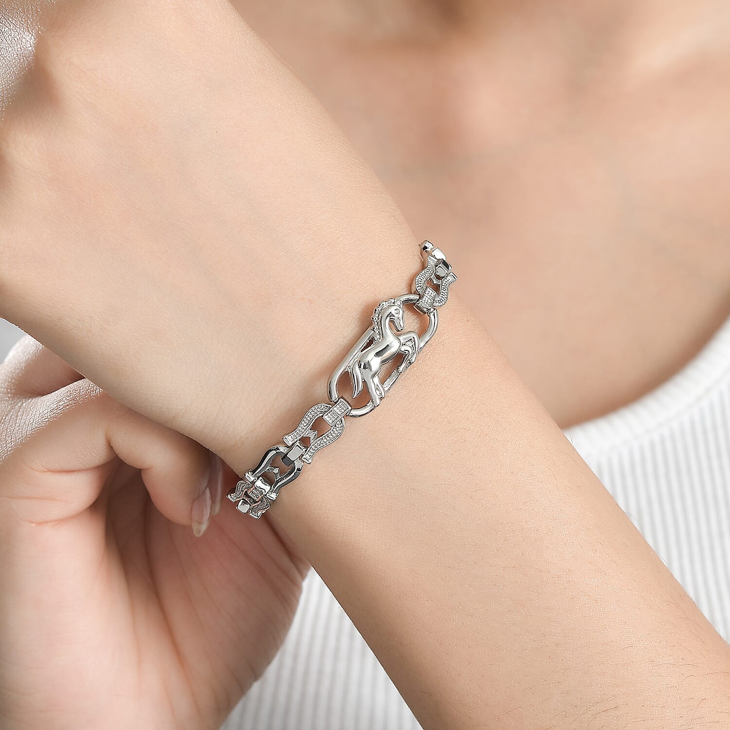 Designer Inpired - Shimmering Horse Bracelet (Size - 8) 7759139 3