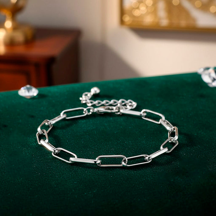 Paperclip Chain Bracelet (Size - 8-2 inch Ext.) V32726277 2
