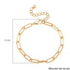 Paperclip Chain Bracelet (Size - 8-2 inch Ext.) in Gold Colour Plating