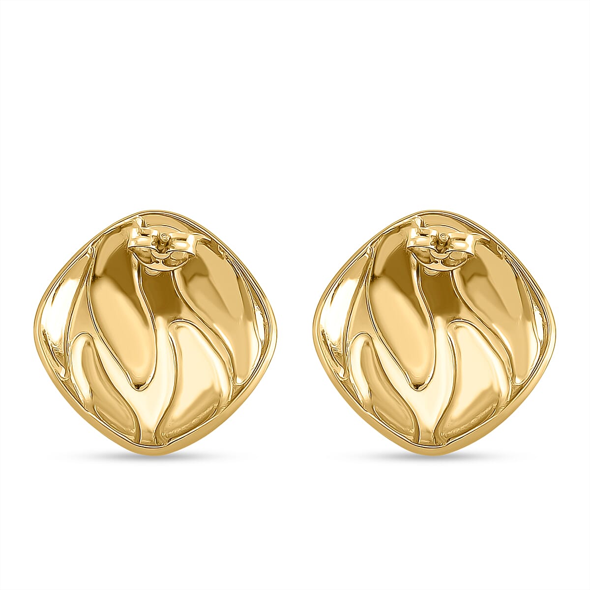 New Retro Luxury Square Drip White Enamel Earrings with Push Back in Yellow Gold Plated 8251592 3