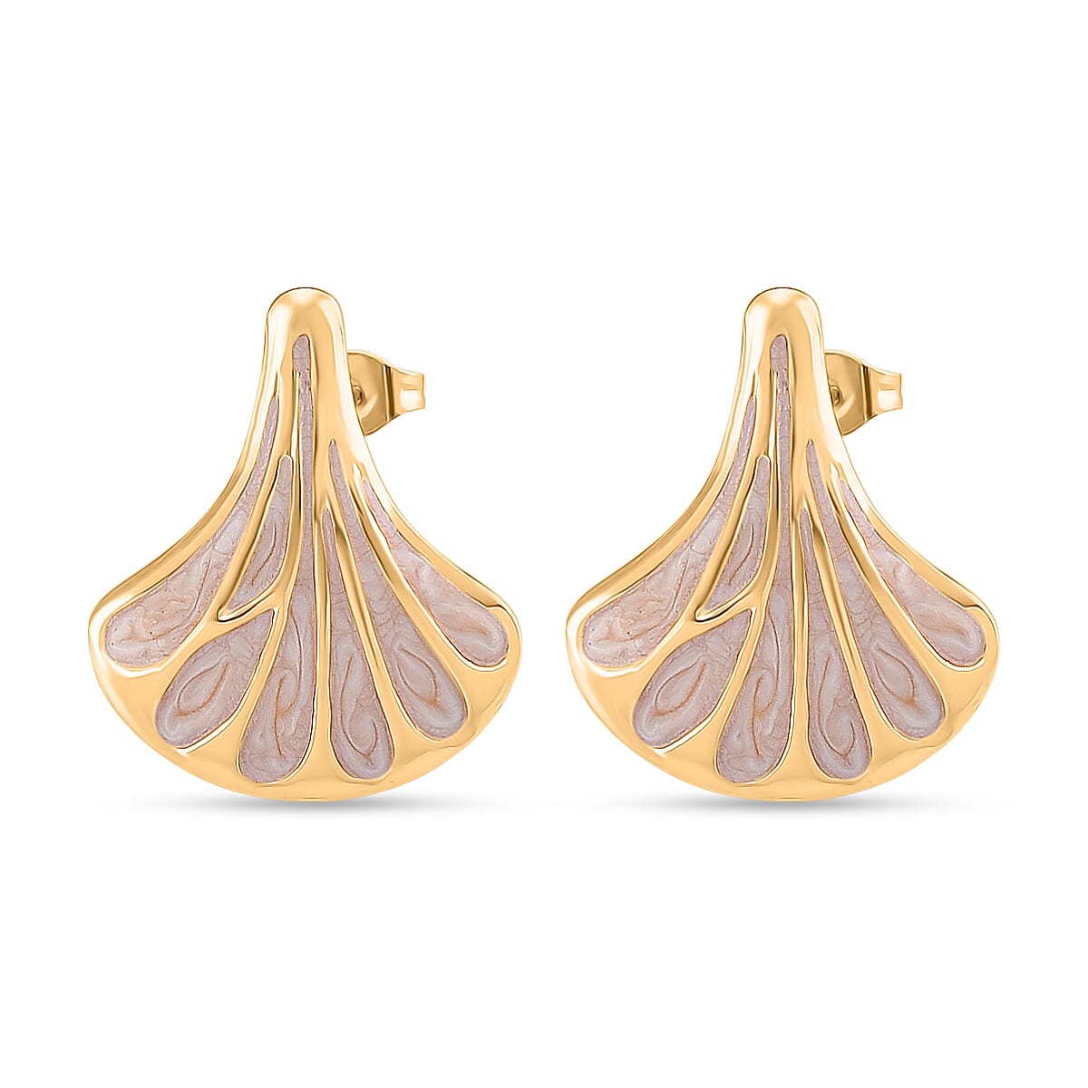 Enamel Earring with Push Back in Yellow Gold Plated 8251593 4