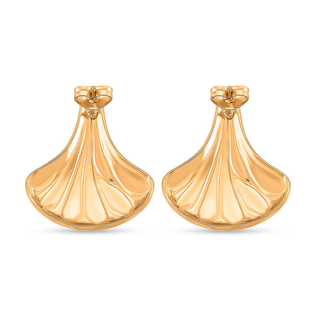 Enamel Earring with Push Back in Yellow Gold Plated