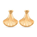 Enamel Earring with Push Back in Yellow Gold Plated