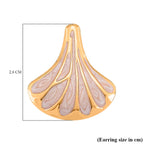 Enamel Earring with Push Back in Yellow Gold Plated
