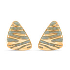 Enamel Earring with Push Back in Yellow Gold Plated