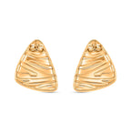 Enamel Earring with Push Back in Yellow Gold Plated