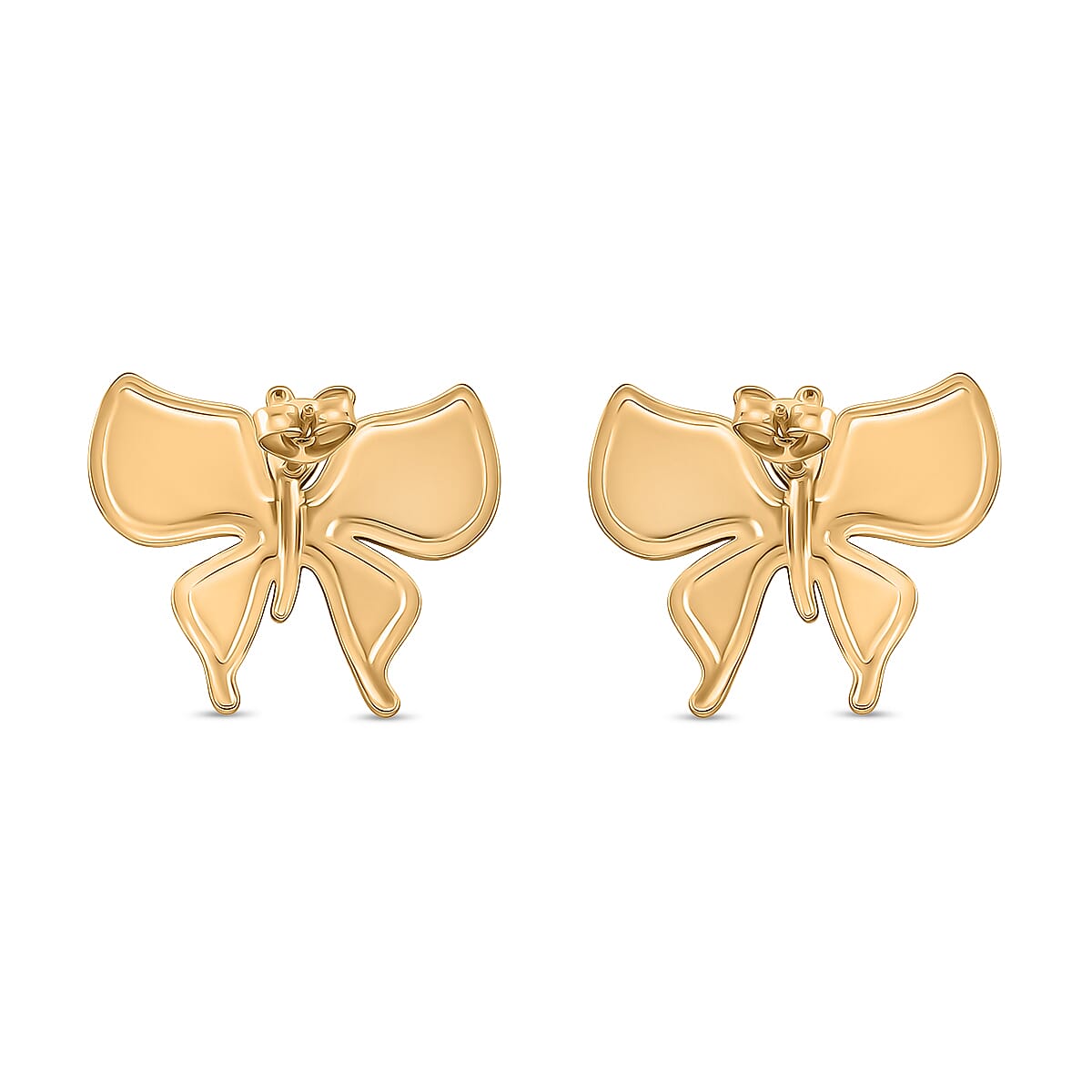 Enamelled Butterfly Earrings with Push Backs in Yellow Gold Plated 8251602 3