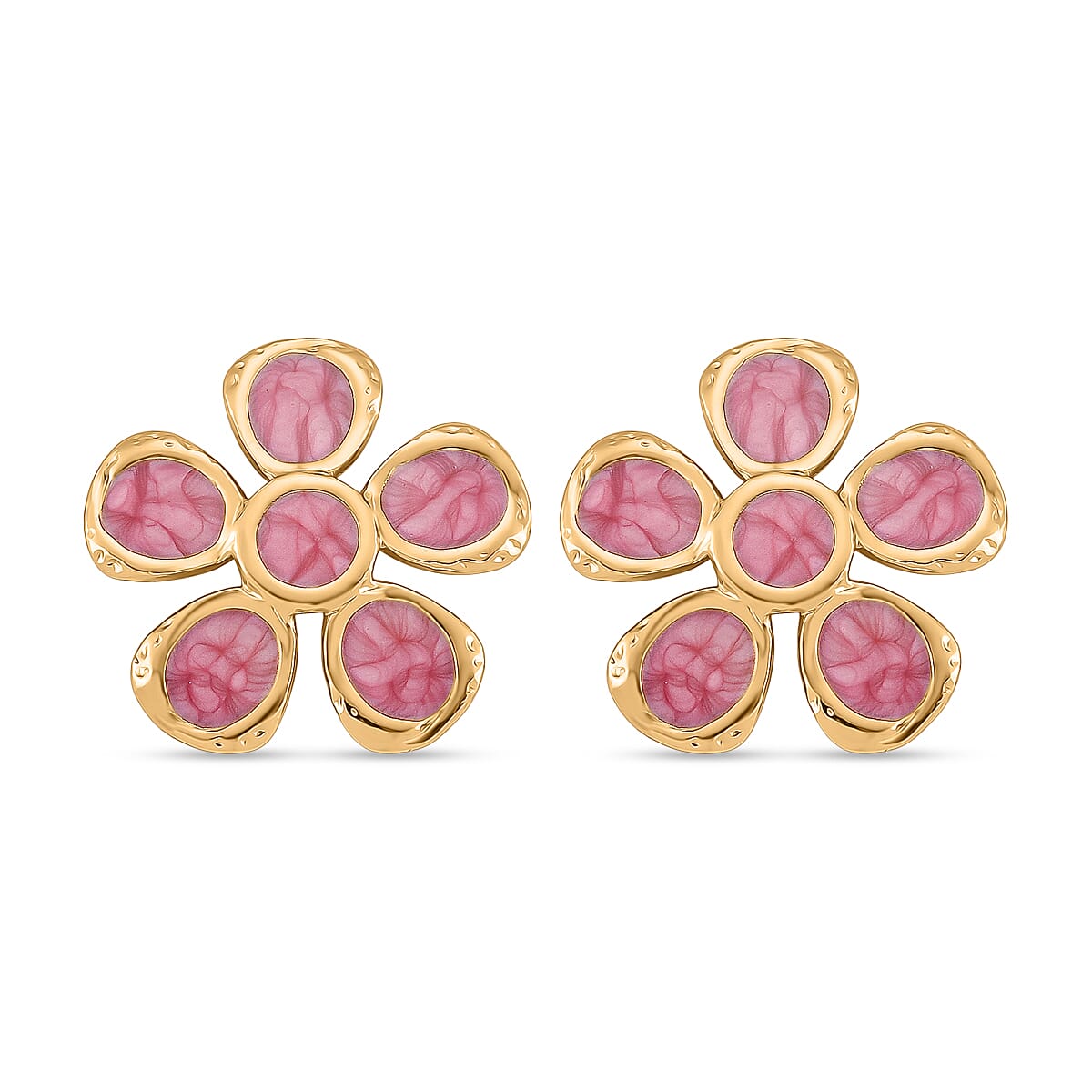 Enamel Earring with Push Back in Yellow Gold Plated 8251604 0